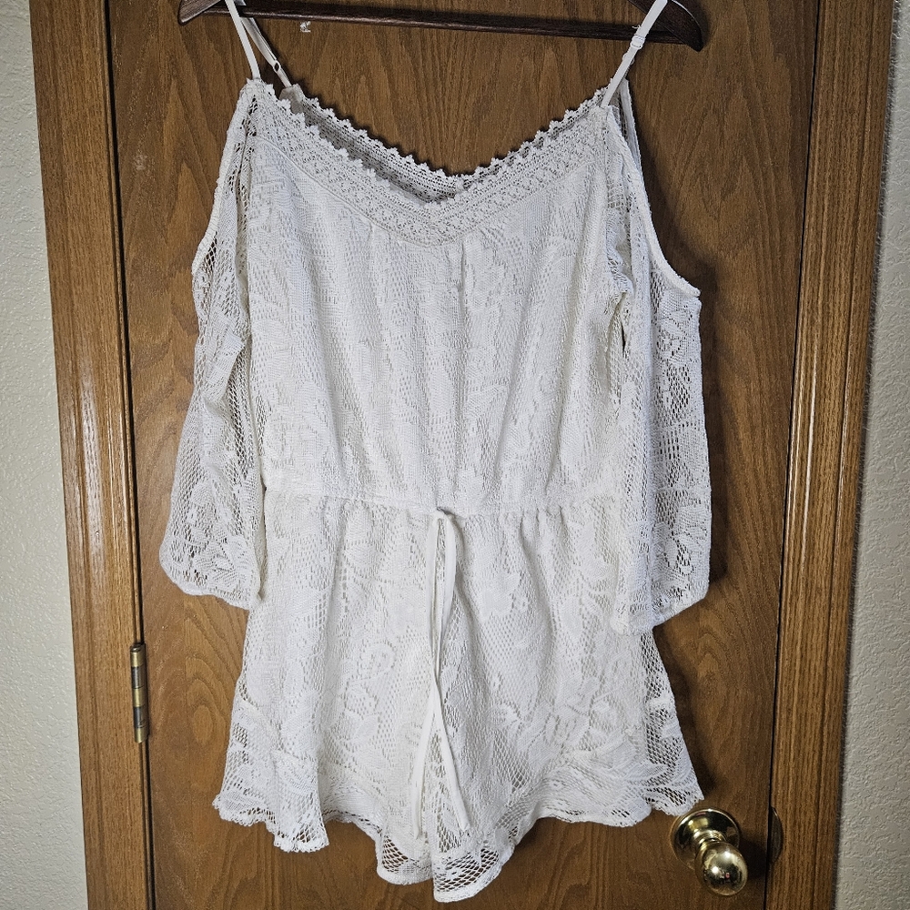 Band of Gypsies White Lace Romper Women's M